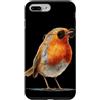 Robin Bird Outfit Custodia per iPhone 7 Plus/8 Plus Incredibile pettirosso con occhiali e piume