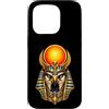 Wholesome Sketch Co Custodia per iPhone 15 Pro Ra Sun Disk Falcon Dio Antico Egitto Mitico Arte
