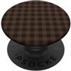 Preposh Marrone scuro Gingham Estetica Preppy Girly Moda Trendy PopSockets PopGrip Adesivo