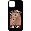 Christian Scripture Inspirational Bible Custodia per iPhone 14 Plus Scegli Grazia Cristiano Girasole Farfalla Fede Religioso