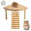 SLIAXINT Hamster Plattform, Piattaforma di Arrampicata per Criceti | Piattaforma In Legno per Cricet, Accessori per Gabbie Con Scaletta,Adatti per Criceti, Gerbilli, Topi, Cincillà