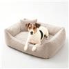 4L Textil Molly Cuscino per Cane Beige Cuccia Cane Taglia Media velluto a coste Cuscino per Cani sfoderabile e lavabile (80x60 cm, Beige)