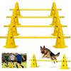 BOYIFEIJIE Set Ostacoli Steccati 10 Coni + 5 Aste - Agility Hurdles Regolabili in Altezza per Sport Canino e Allenamento Calcio - Set Multiuso per Cani, Bambini e Cavalli - Altezza 23 cm, Lunghezza 80 cm