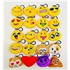 CHSYOO 20pcs mini Emoji portachiavi diametro 5 cm smiley peluche cuscino stile borsa pendente, regalo per festa di compleanno bambini baby shower garden party