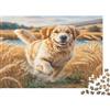 MNBVCXZLKJH Golden Retriever Campo Puzzle 1000 Pezzi Carta per Adulti Cane che Corre Gioco di Puzzle 1000 Pezzi Relax Decorazione Casa Famiglia 52x38cm/1000pcs