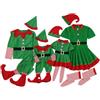 Generico Abiti Elfo Natale Intricati Vestuto Interpretazione Famiglia Completa Gioco Ruoli Feste Vestiti Coordinati Bambini Adulti Incantevoli