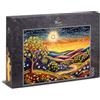 Ulmer Puzzleschmiede Puzzle da 1000 pezzi, motivo percorso pellegrino, paesaggio ornamentale con sentiero curvo e sole brillante, design ispiratore della natura, puzzle di qualità made in Germany