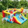 AKEYDIY Castello gonfiabile per bambini di età 8-12 anni, 4,1 x 4,1 m, per interni ed esterni, con ventilatore, castello gonfiabile spaziale per feste e giardino