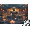 4A5W8E3N Zen Lotus Puzzle 1000 Pezzi Carta Adulti Meditazione Buddha Rompicapo Decorazione Casa 52x38cm/1000pcs