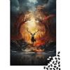 JQZKXNHPBR Cervo Foresta Mistica Puzzle per Adulti Puzzle 1000 Pezzi Composizione Artistica Relax Decorazione Regalo 70x50cm/1000pcs