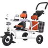 NDLHXKFRP Triciclo pieghevole con pedali, Triciclo tandem con modalità spinta e pedale multicolore(White)