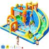 SportBob Castello Gonfiabile Con Lungo Scivolo, Soffiatore Integrato, Piscine Multiple, Area di Salto, Cascata, per Esterni/Interni, Feste di Compleanno E Riunioni Festive
