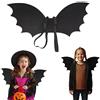 SDXCJY Mantello per Halloween per bambini, ali di pipistrello nere con cinturino regolabile, accessori per costume da vampiro per bambini e feste cosplay (48 x 20 cm) (nero)