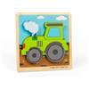 Bigjigs Toys Puzzle a forma di trattore sollevabile, 5 pezzi, puzzle in legno per neonati e bambini, puzzle ecologici, età 12 mesi +