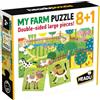 HEADU - Puzzle 8+1 Farm Grandi Pezzi Double-Face It20867 Puzzle Educativi Per Bambini Età 2+ Made In Italy