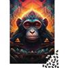 JQZKXNHPBR Ritratto di scimpanzé Puzzle per Adulti Puzzle 1000 Pezzi Sfondo Astratto Colorato Gioco di Puzzle 1000 Pezzi Relax Decorazione Casa 38x26cm/1000pcs