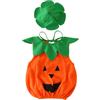 Wesaloes Vestito Zucca Neonato Halloween Bimbo Top Neonati Camicetta Senza Maniche Bambina Halloween Gilet in Pile con Cappello Neonata Zucca Costumi Bambino 0-4 Anni