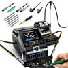 KINMRIS DWS-200 200W Kit Stazione Saldante, Saldatore Stagno con 2 Mani Aiutanti, 2.8 Display a Colori, 100-450°C, Riposo Automatico, Conversione °C/°F, Modalità Curva e Numerica, Fai Da Te(F245, Completo)