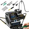KINMRIS DWS-200 200W Kit Stazione Saldante, Saldatore Stagno con 2 Mani Aiutanti, 2.8 Display a Colori, 100-450°C, Riposo Automatico, Conversione °C/°F, Modalità Curva e Numerica, Fai Da Te(F210, Completo)