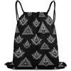 Generic Coulisse Tasche, con Coulisse Zaino Scuola, Freemasonry Freemason Eye Logo Black, Unisex Sacca Sportiva Palestra per Adulto, Spiaggia, Viaggi, 36X42cm