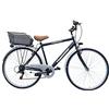 MADICKS Bicicletta Uomo da Passeggio Olanda Misura 28 Bici da città Vintage retrò con Cestino Nero Con Cambio
