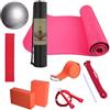 Skkpolo Kit da yoga, set da yoga per principianti, tappetino da fitness con pallina, attrezzi per il fitness per pilates, esercizi a pavimento, compresa la fascia di resistenza, fascia elastica