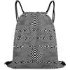 Generic Trippy Race Checkerboard Borsa Palestra Zaini Sportivi Pieghevole Regolabile per Spiaggia Yoga Escursionismo Borsa con Cordoncino 36X42Cm