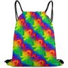 Generic Borsa Coulisse, Personalizzato Gym Sack, Rainbow Print Colorful, Fashion Sacco Sportive per Sport, Adulto, All'Aperto, 36X42cm