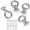 Générique Occhiello di attaccamento, occhielli kayak | 4 pack supporto per pista a rulli in acciaio ,Ganci per binario RV, attrezzatura per barca, in canoa per corda o corde elastiche in can