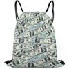 Generic 100 Dollar Bills Print Money Borsa Coulisse Sacca con Cordoncino Unisex Stringa per Donna Uomo Vacanze Borsa Palestra 36X42Cm
