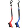 CLISPEED Spazzola Doppia per Pulizia Golf 2 Pezzi con Setole Rigide e Morbide, Manico Ergonomico Antiscivolo in ABS con Copertura e Moschettone, per Borsa Golf