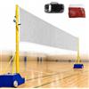 BoTongSiHai Rete Da Pallavolo Portatile Per Esterno Con Pali Regolabili E Rete Badminton, Set Sportivo 2 In 1 Con Base Mobile A Ruote, Ideale Per Giardino, Spiaggia, Scuola E Cortile