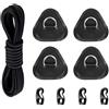 Generico Kit Patch Per Paddle Board - Tavola Da Paddle Da 4 Pezzi | Kit Toppa Con Anello A D In Acciaio Inossidabile Senza Ingombri Per Kayak, Canoa, Tavola Da Surf, Gommone, Viaggi All'aperto, Sport Acquatici
