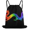 Generic Coulisse Borsa da Palestra, Fashion Zainetto, Fire Rainbow Dragon, Stampa Borsa Palestra Scuola per Spiaggia, Uomo, Viaggi, 36X42cm