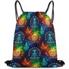 Generic Space Skull Skeleton Meditation Art Borsa Coulisse Sacca Sportiva Unisex Regolabile per Spiaggia All'Aperto Escursionismo Tasche Coulisse 36X42Cm