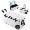 COSTWAY 70L Frigorifero Portatile, Frigo da Campeggio con Ruote, Maniglie, Finestrino Ribaltabile, Portabicchieri, Apribottiglie e Sacchetti di Ghiaccio, per Campeggio, Pesca, Picnic e Festa (70)