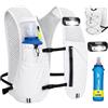 ONETOALL Gilet Running Uomo Donna, Zaino Trail Running, Running Vest con Soft Flask 500ml y Luce LED, Gilet Corsa Traspirante Riflettente per Jogging Marathon Trekking Ciclismo, Leggero Solo 175g