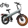 HX Q3 Bici Elettrica Adulti per il Commuting, 48V 20Ah Batteria Rimovibile, 115Nm 20×4.0 Fat Tire, 7 Velocità Mountain Bici Elettrica con Telaio Posteriore, Autonomia 60-120 km, E-bike Ogni Terreno