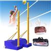 BoTongSiHai Pali Da Pallavolo Con Rete Da Pallavolo E Badminton, Sistema Regolabile In Altezza Da 1,55 A 2,10 M, Base Con Ruote, Set Sportivo 2 In 1 Per Giardino, Esterno E Tempo Libero