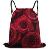 Generic Red Roses with Rain Drops Borsa Sportiva Sacca da Palestra Stringa Regolabile per Escursionismo Spiaggia Donna Borsa Coulisse 36X42Cm