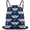 Generic Borsa Sportiva da Palestra, con Coulisse Sacca Zaino Sportivo, Occultism Goth Moth Dead Skull Moon, Unisex Sacca Sportiva Palestra per Yoga, Viaggi, Festival, 36X42cm
