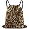 Generic Zaino Coulisse, Unisex Zaino da Viaggio, Animal Leather Cheetah Skin Gold Leopard Print, Fashion Sacca Sportiva per Piscina, Adulto, Uomo, 36X42cm