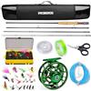 PROBEROS Pesca a Mosca Combo - Mosca Canna e Mulinello Pacchetto Completo di Avviamento con Custodia - Mosca Pesce Kit 127