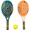 Tsawntd Set di racchette da tennis, racchetta da beach tennis impermeabile con foro d'aria, racchette da paddle 18, 1x8, 7 con manico antiscivolo, con set di palloni da spiaggia elastici