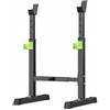 Gralara Squat Rack Regolabile Piedi Angolati Rack Bilanciere Regolabile Nero e Verde Coppia di Supporti Squat per Casa, Indoor