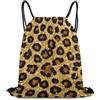 Generic Borsa Coulisse, Fashion Zainetti, Black Gold Glitter Wild Chic Animal Cheetah Leopard Ptint, con Coulisse Sacca Ginnastica per Yoga, Adulto, Piscina, 36X42cm
