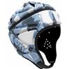 Ronyme Casco Bambini Imbottitura EVA Protezione Urti Ventilazione Regolazione Cinturino Comfort Elasticità Indicato per Rugby Calcio Allenamento Bambini Ragazzi Competizioni Sportive, Camo Blu Chiaro