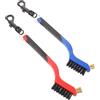 Operitacx Spazzola la Pulizia del Golf Doppia Faccia 2 Pezzi con Setole Morbide e Rigide, Design Compatto in ABS con Manico Antiscivolo Ergonomico e Copertura, per Tasche Laterali Sacche