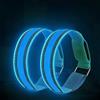 Colexy Bande Catarifrangenti, 2 Pezzi LED Bracciale, Braccialetto Riflettente LED, Braccialetto Ricaricabile USB, Racciale Catarifrangent, Fascia per Braccio Ricaricabile per Jogging Bici (Blu)