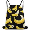 Generic Banana Borsa Coulisse Zainetto Sportiva Unisex Stringa per Viaggi Donna Nuoto Borsa Sportiva 36X42Cm